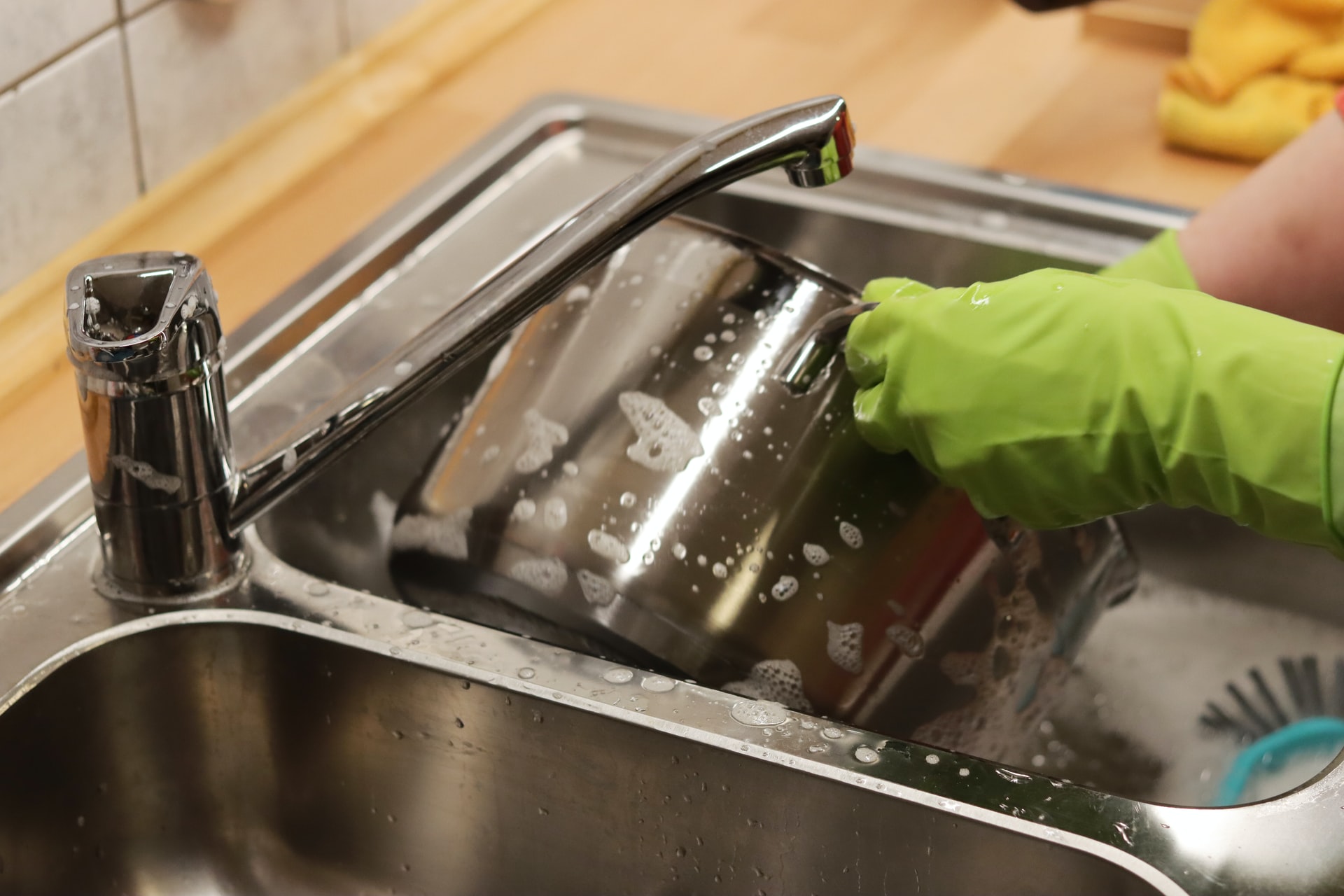 kitchen mold -- person washing dishes in a sink